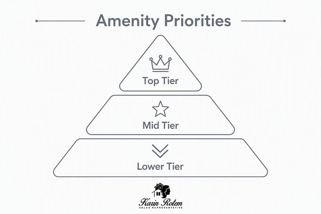 Infographic showing hierarchy of community amenities value