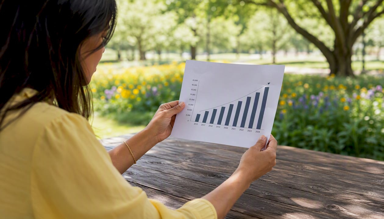 Hands holding Celina population growth chart