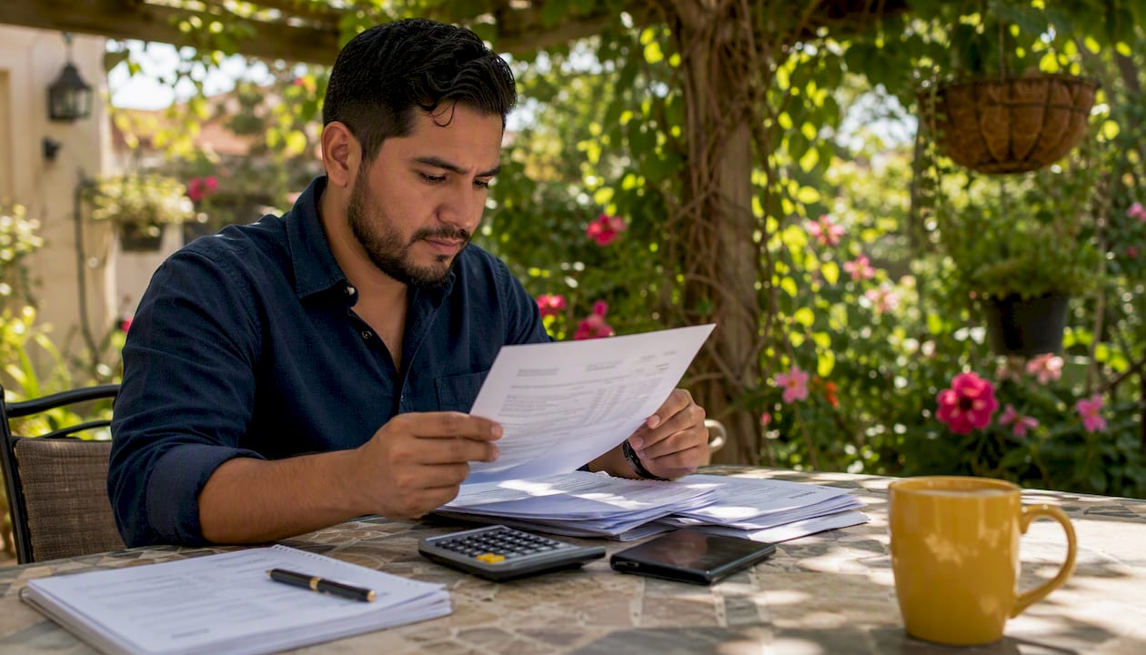 Man reviewing property tax documents