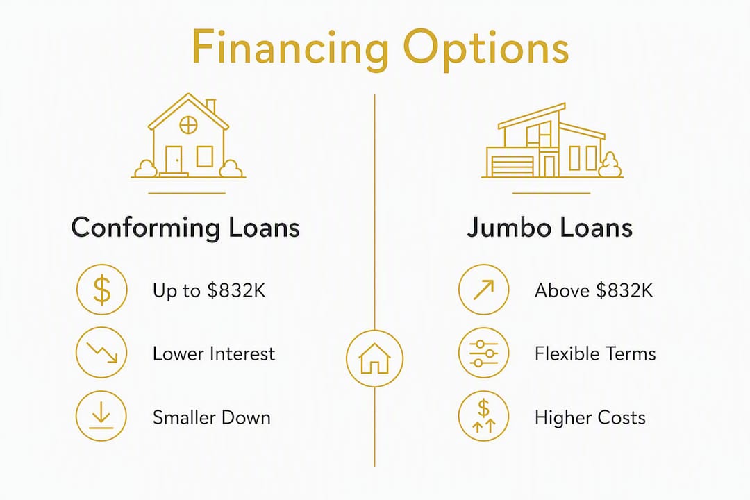 Infographic comparing conforming and jumbo loans