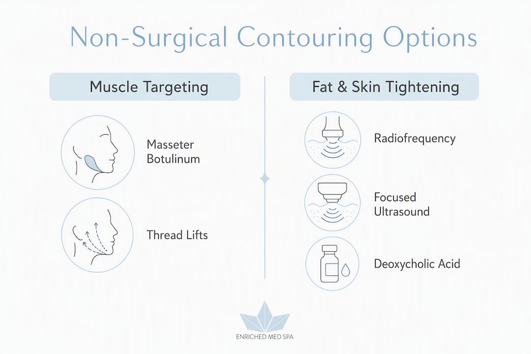 Infographic comparing non-surgical contouring methods