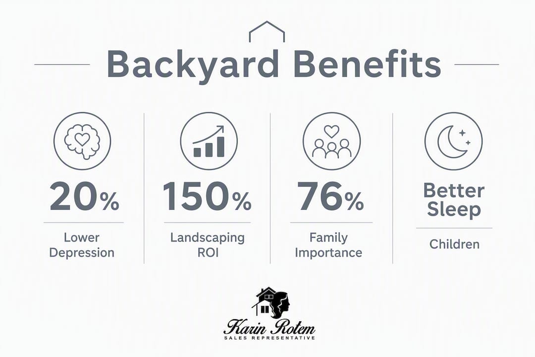 Infographic showing backyard health and resale statistics