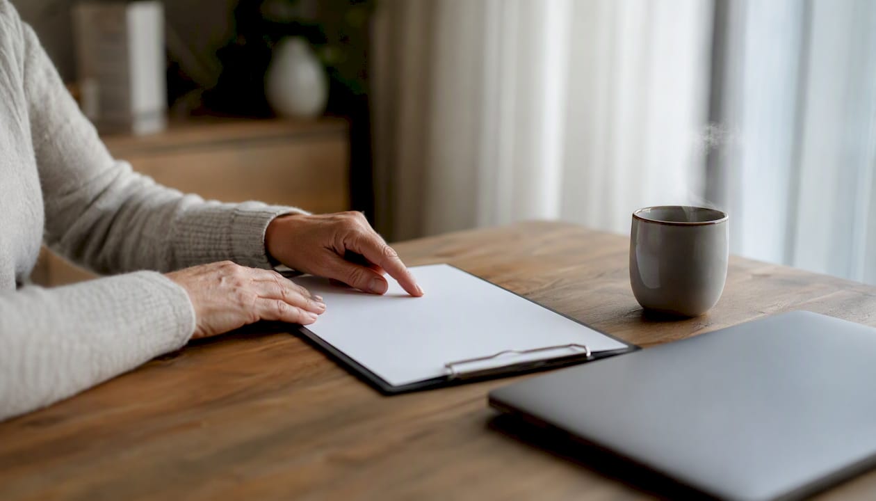Hands pointing at contract clauses