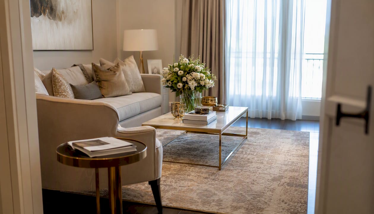 Luxury home interior staged for sale