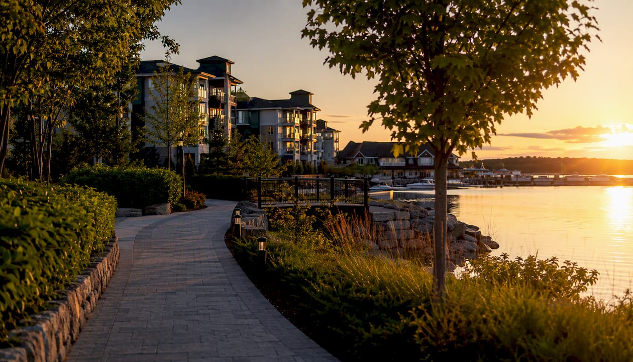 Friday Harbour waterfront walking path and greenery