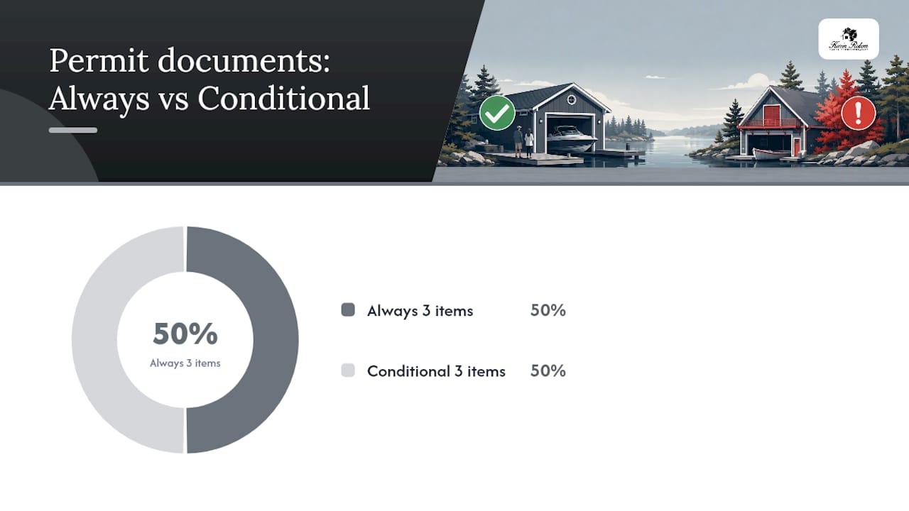 What documents does a permit application require? — overview diagram