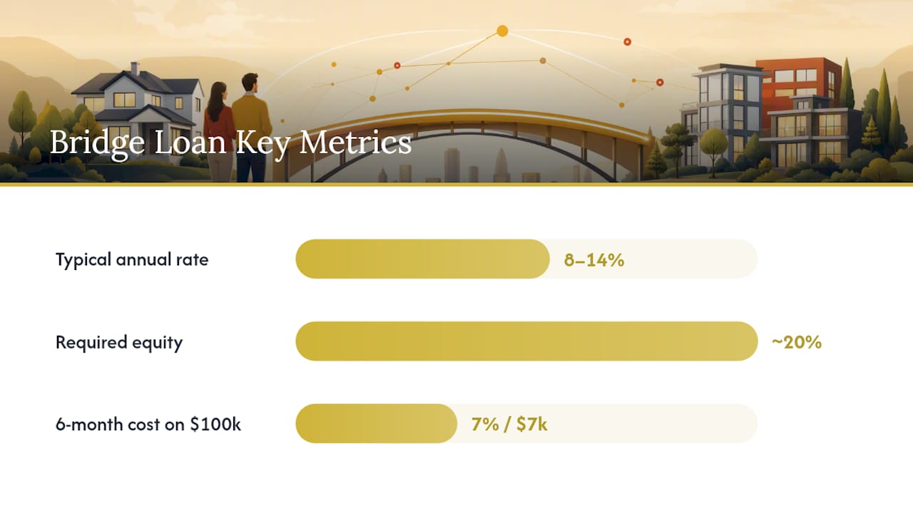 Infographic comparing bridge loan key features