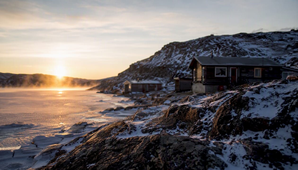 Remote northern Canadian community landscape