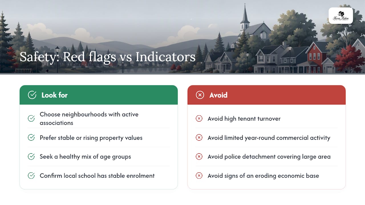 What I tell clients weighing safety and lifestyle in smaller towns — overview diagram