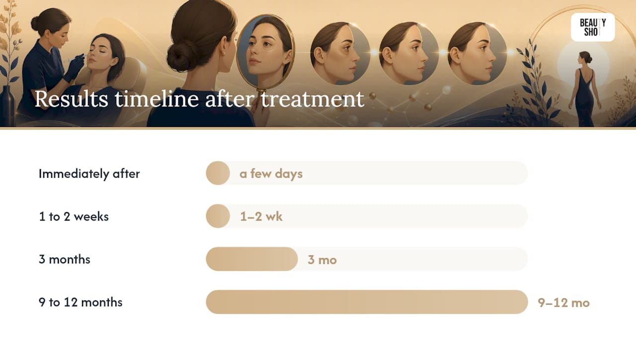 Timeline of under-eye filler treatment results
