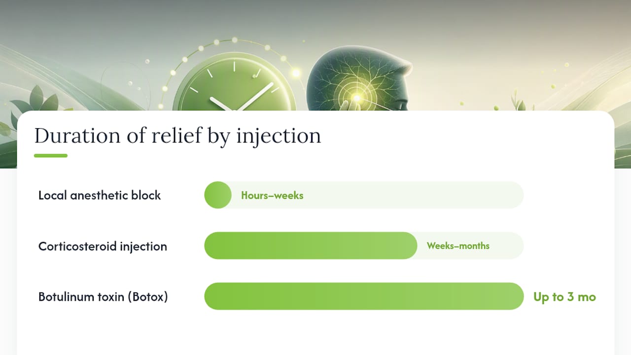 Injection therapies relief duration comparison chart