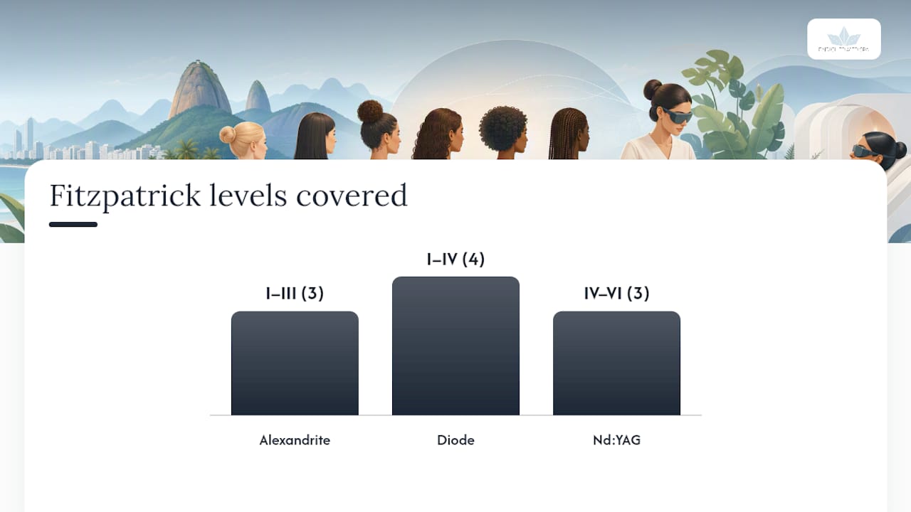 How does laser hair removal work, and which devices suit different skin types? — overview diagram