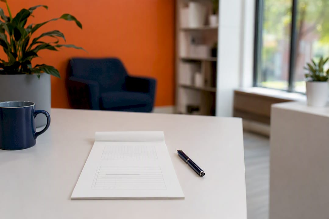 Clipboard with analytics charts and pen