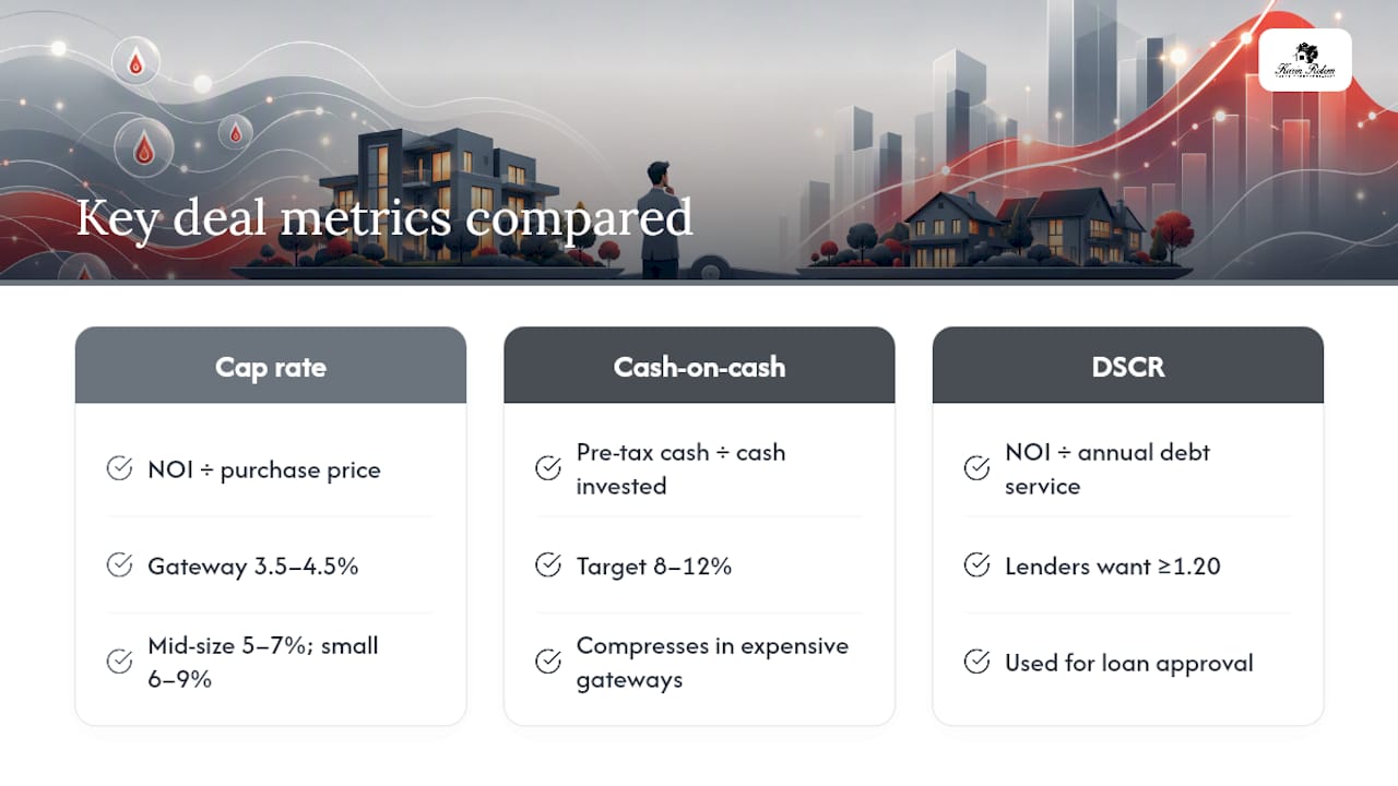 Diagram comparing key real estate metrics