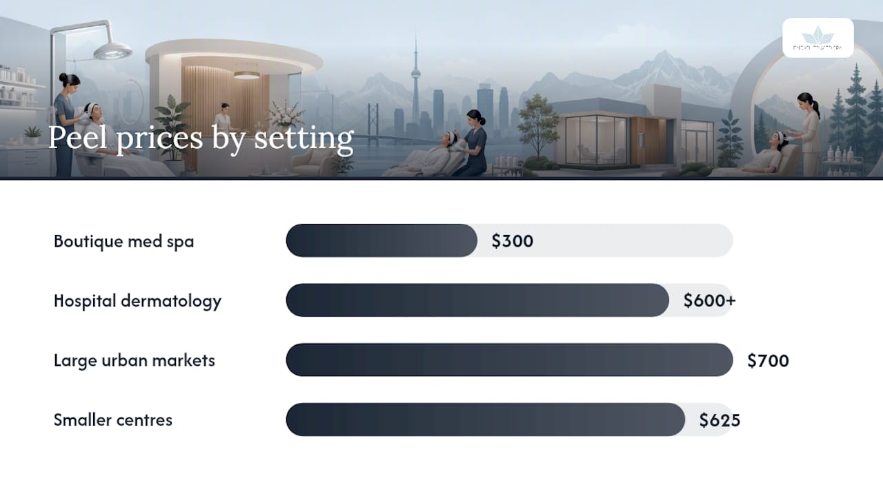 What do chemical peel prices look like across Canada? — overview diagram