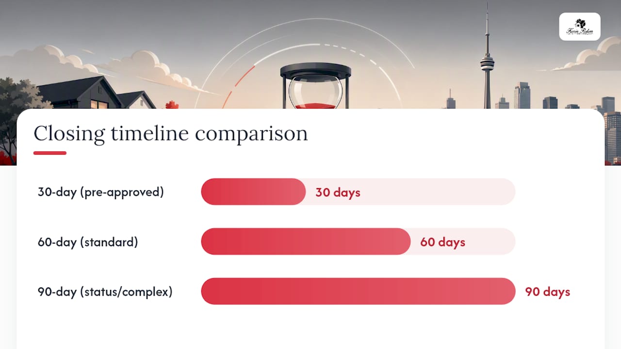 Comparison of 30 60 and 90 day closings