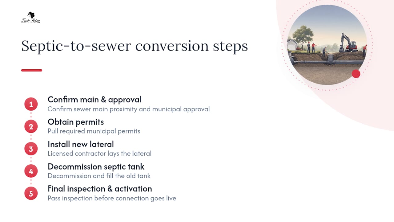 Five steps for septic sewer conversion
