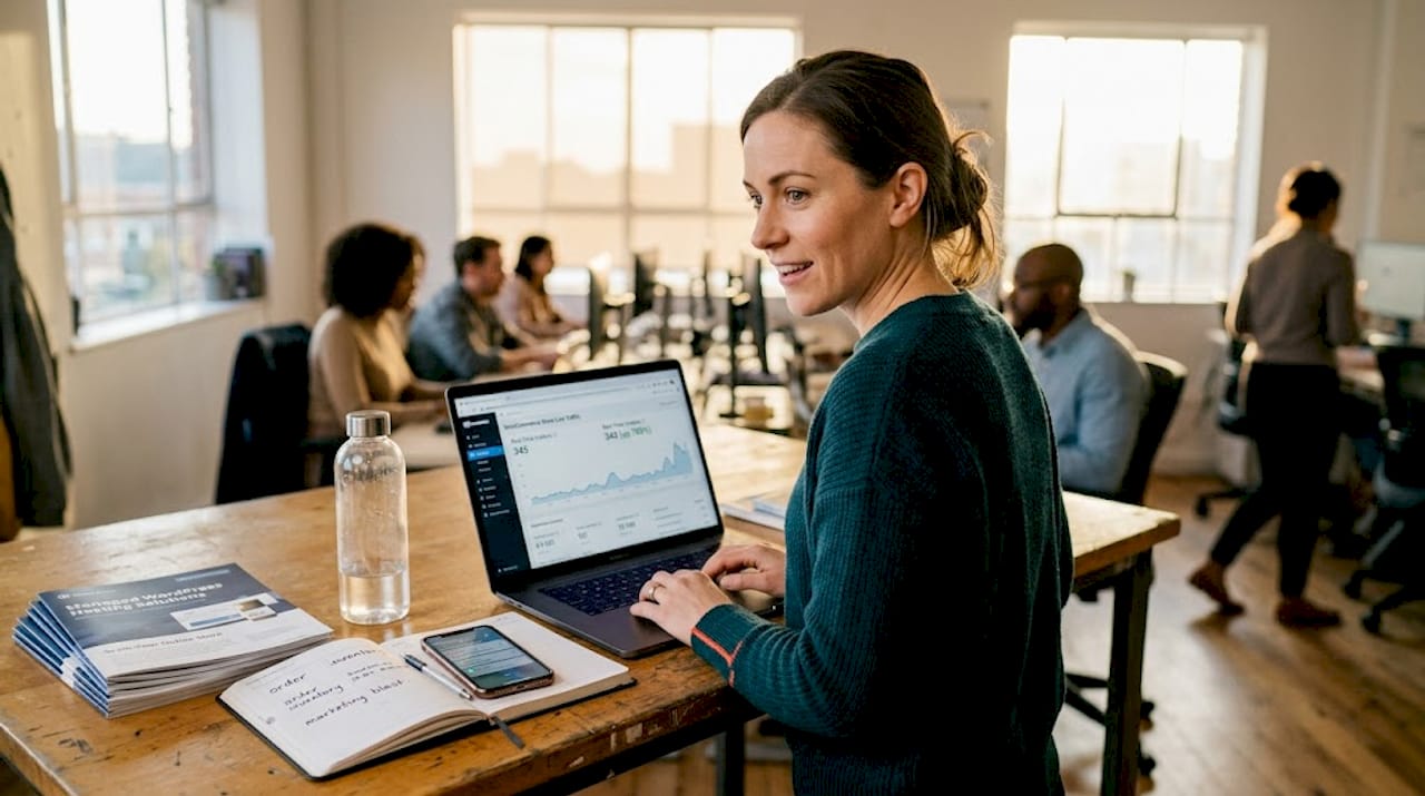 Store owner monitoring traffic spike on website