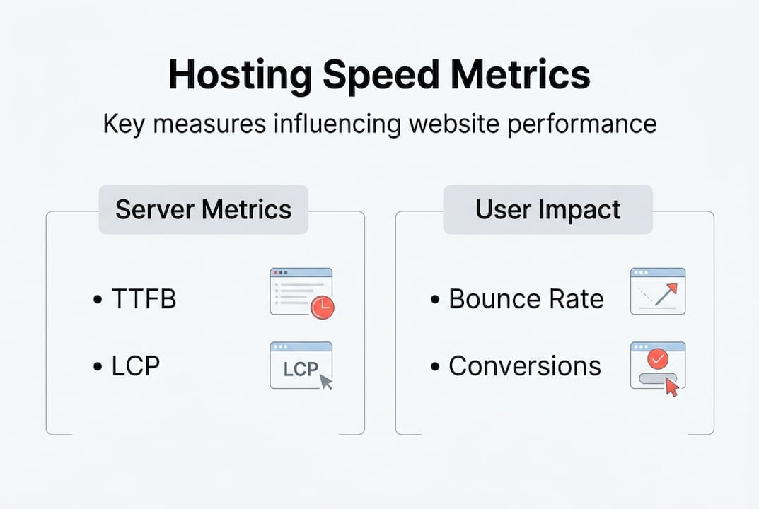 Infographic on key hosting speed metrics