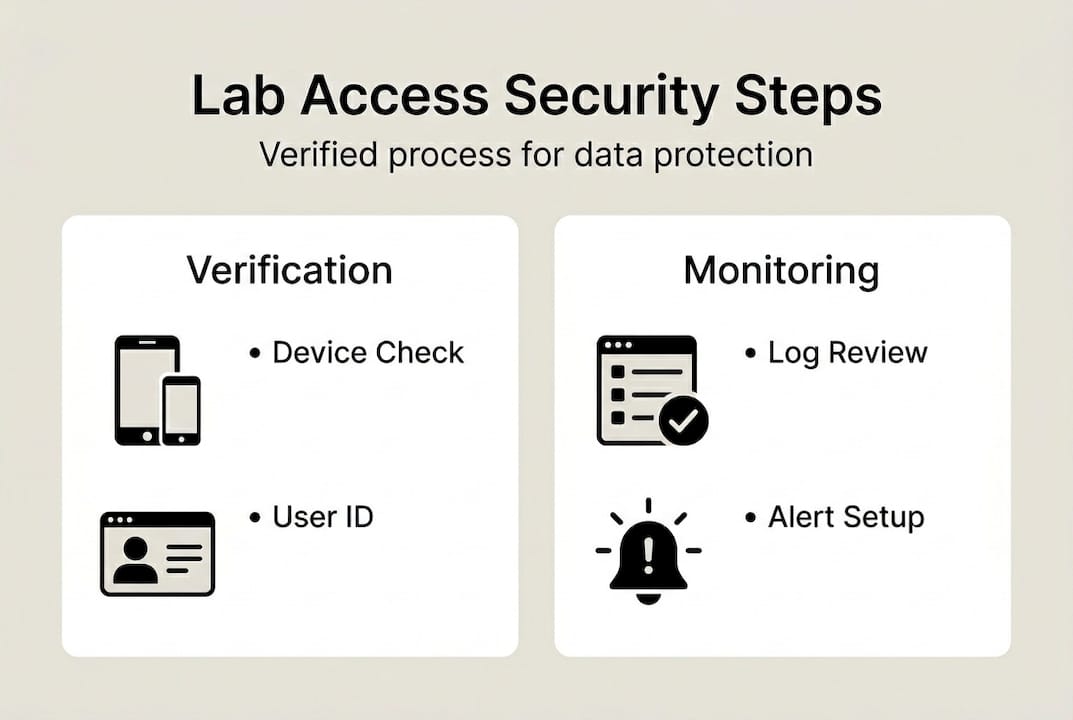 Infographic summarizing secure lab access steps