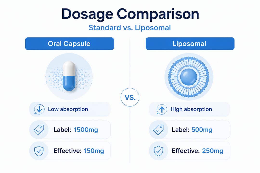 Infographic comparing glutathione formulations