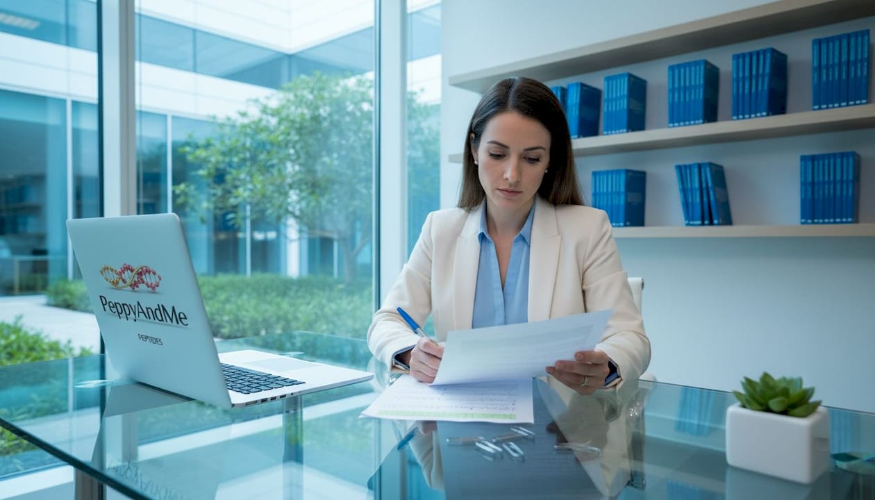 Officer reviews SOP at office desk