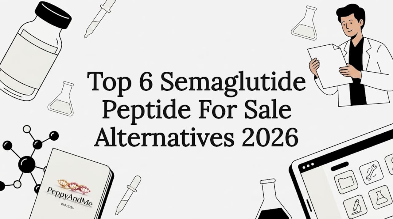 Semaglutide peptide research title card illustration