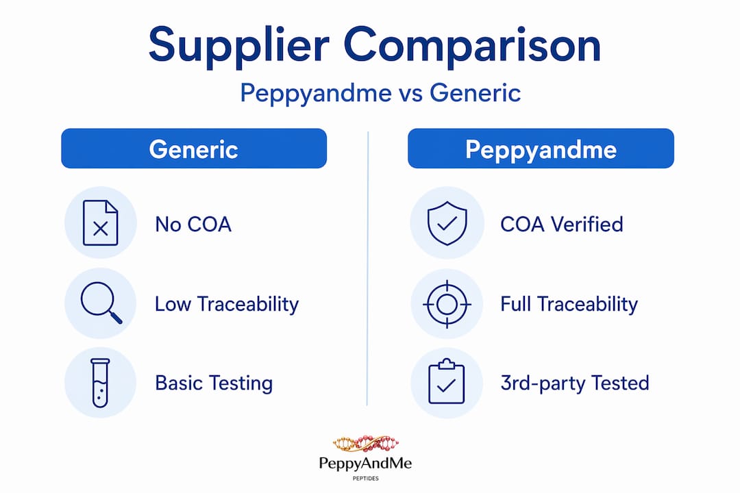 Infographic comparing Peppyandme to generic suppliers
