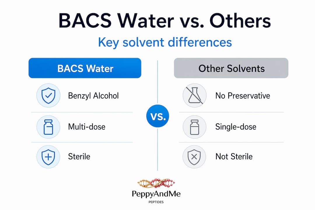 Infographic comparing BACS water to other solvents