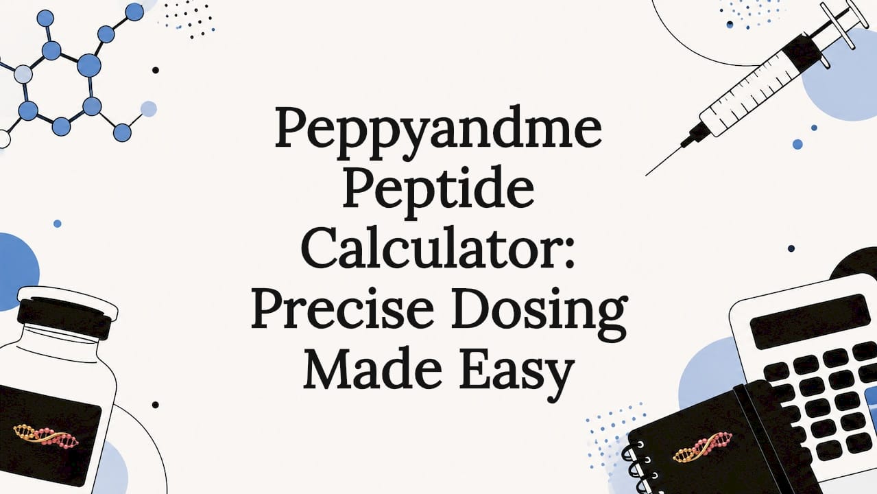 Decorative peptide-themed title card illustration