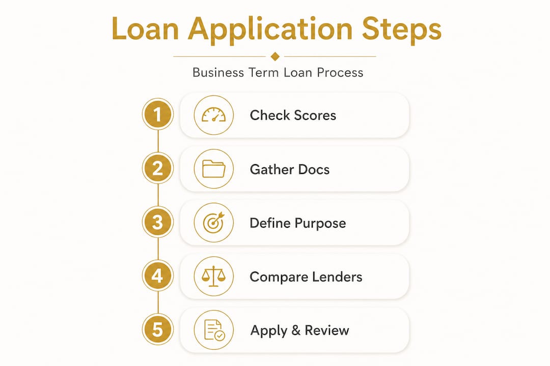 Infographic of business loan application process