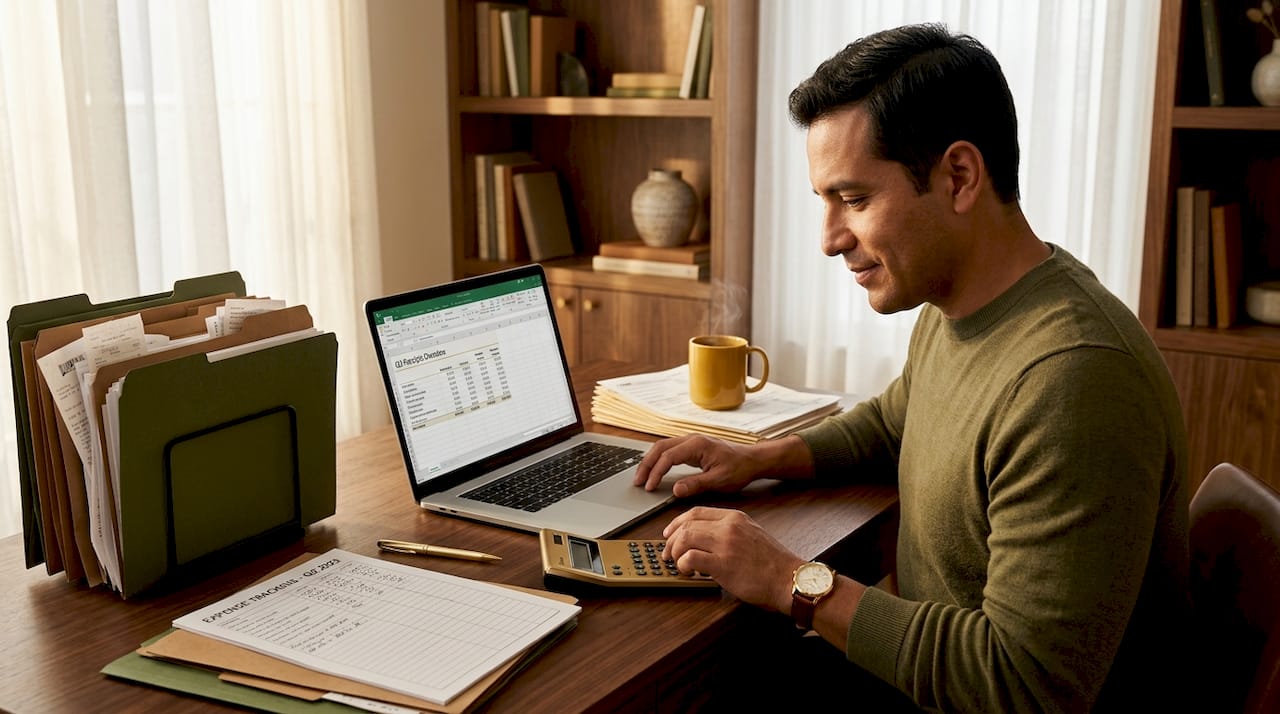 Business owner calculating debt coverage ratio