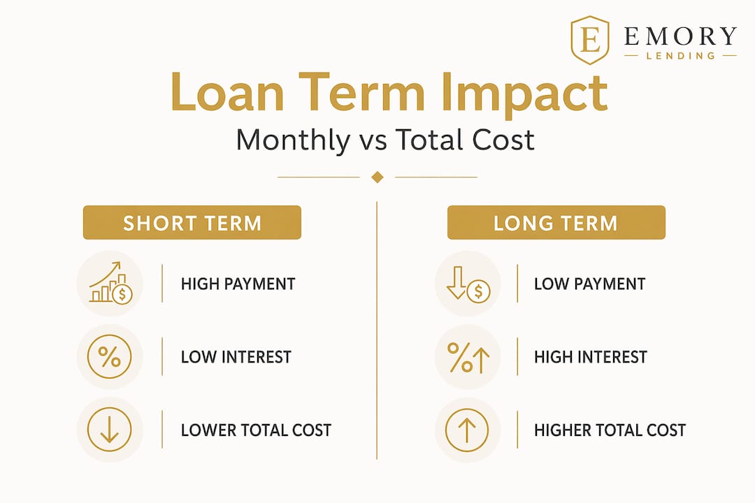Infographic comparing short and long loan terms