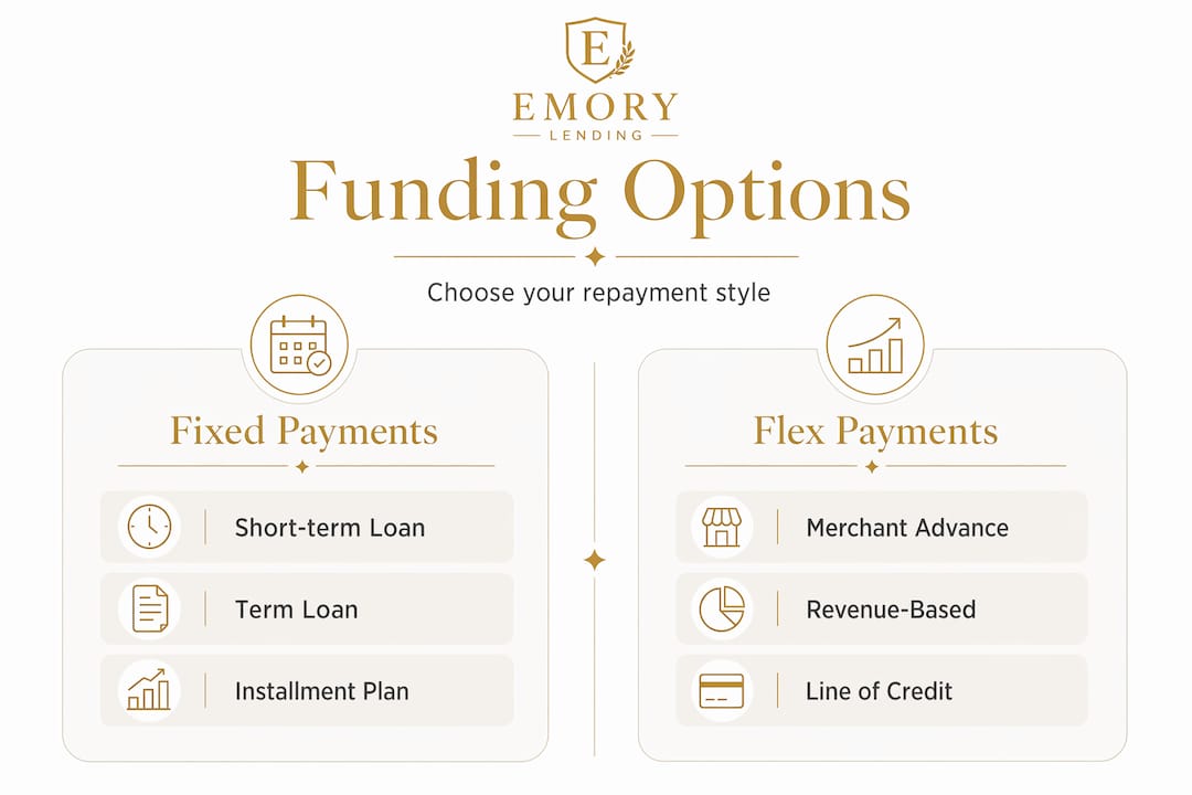 Infographic comparing funding repayment options