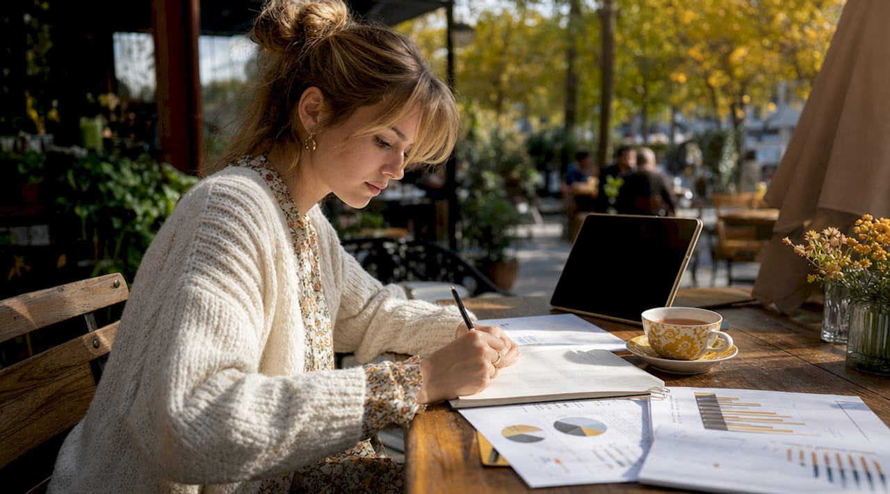 Entrepreneur setting measurable business goals