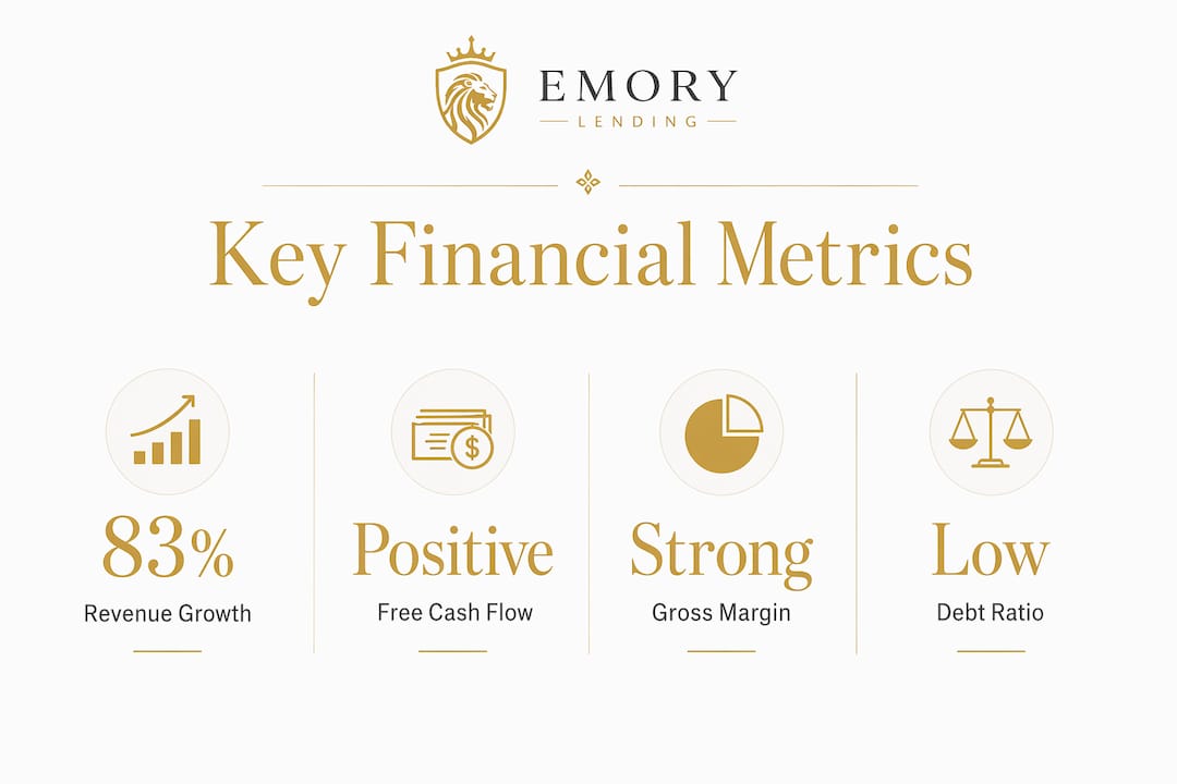 Infographic showing key financial metrics