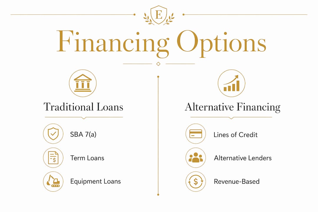 Infographic comparing traditional and alternative financing options