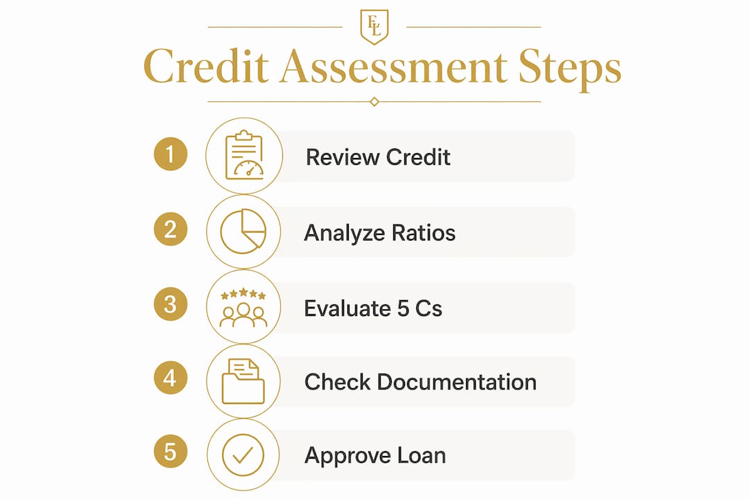 Infographic outlining credit assessment steps