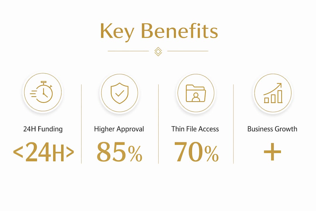 Infographic showing key benefits of online lenders for small businesses