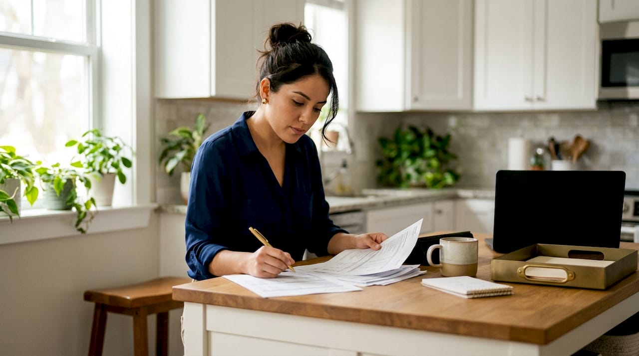 Young woman working on startup financing