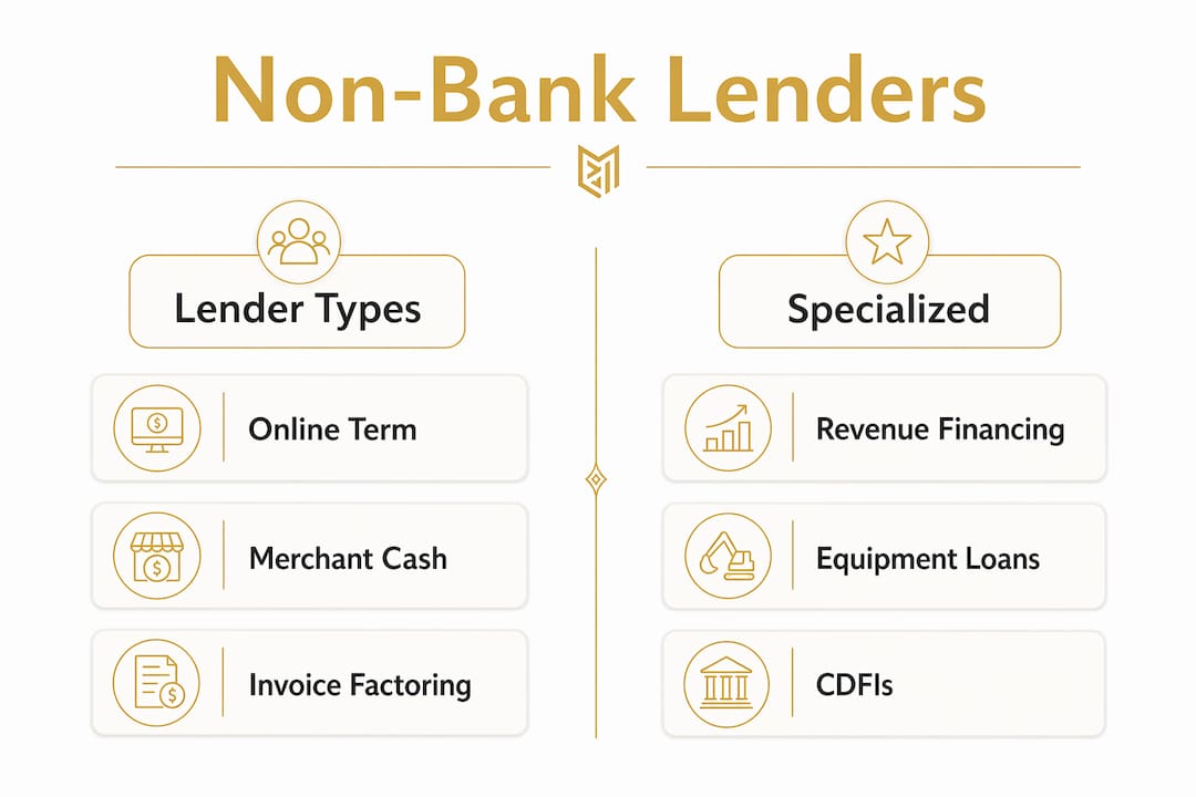 Infographic comparing types of non-bank lenders