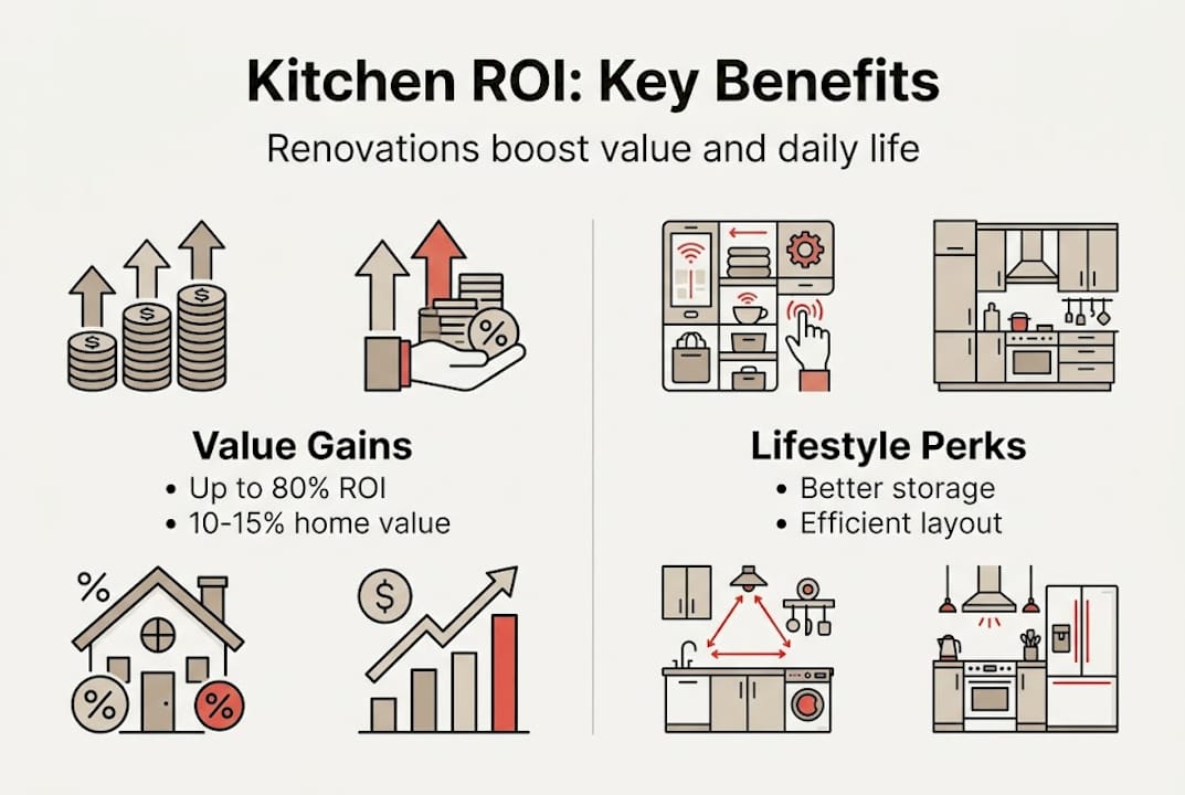 Kitchen renovation ROI benefits infographic
