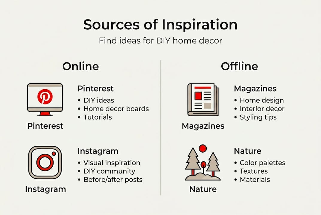 Infographic showing DIY inspiration sources
