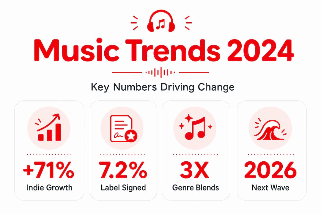 Recent new music trends: What you need to know 2026 Lizard's Lunch Infographic with music trends statistics