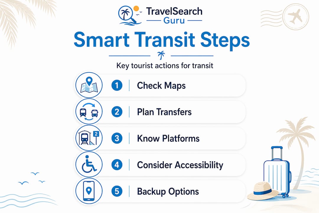 Why Local Transportation Knowledge Matters to Tourists 1 Infographic showing five steps for smart transit