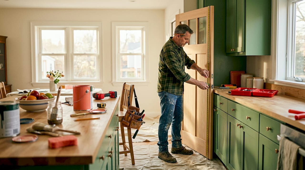 How to Renovate Your Home Without the Costly Mistakes 2026 Lizard's Lunch Contractor installing door during renovation