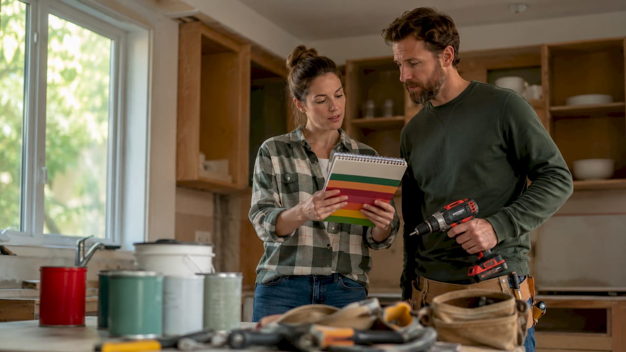 Step by Step Home Renovation: Your Complete 2026 Guide 2026 Lizard's Lunch Couple deciding renovation approach in unfinished room