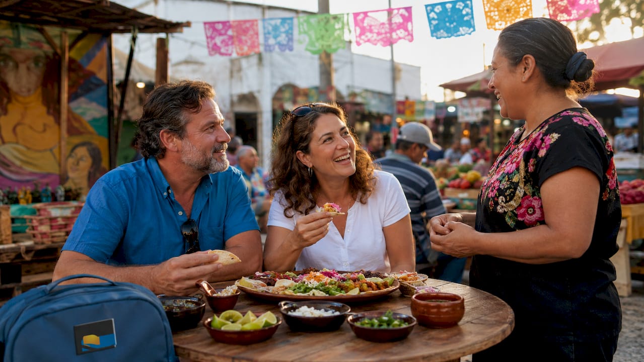What Is a Localized Travel Experience? Your 2026 Guide 1 Couple enjoying traditional Mexican meal at local eatery