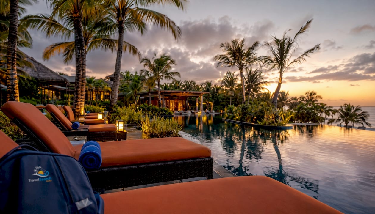 Infinity pool and wellness area at resort