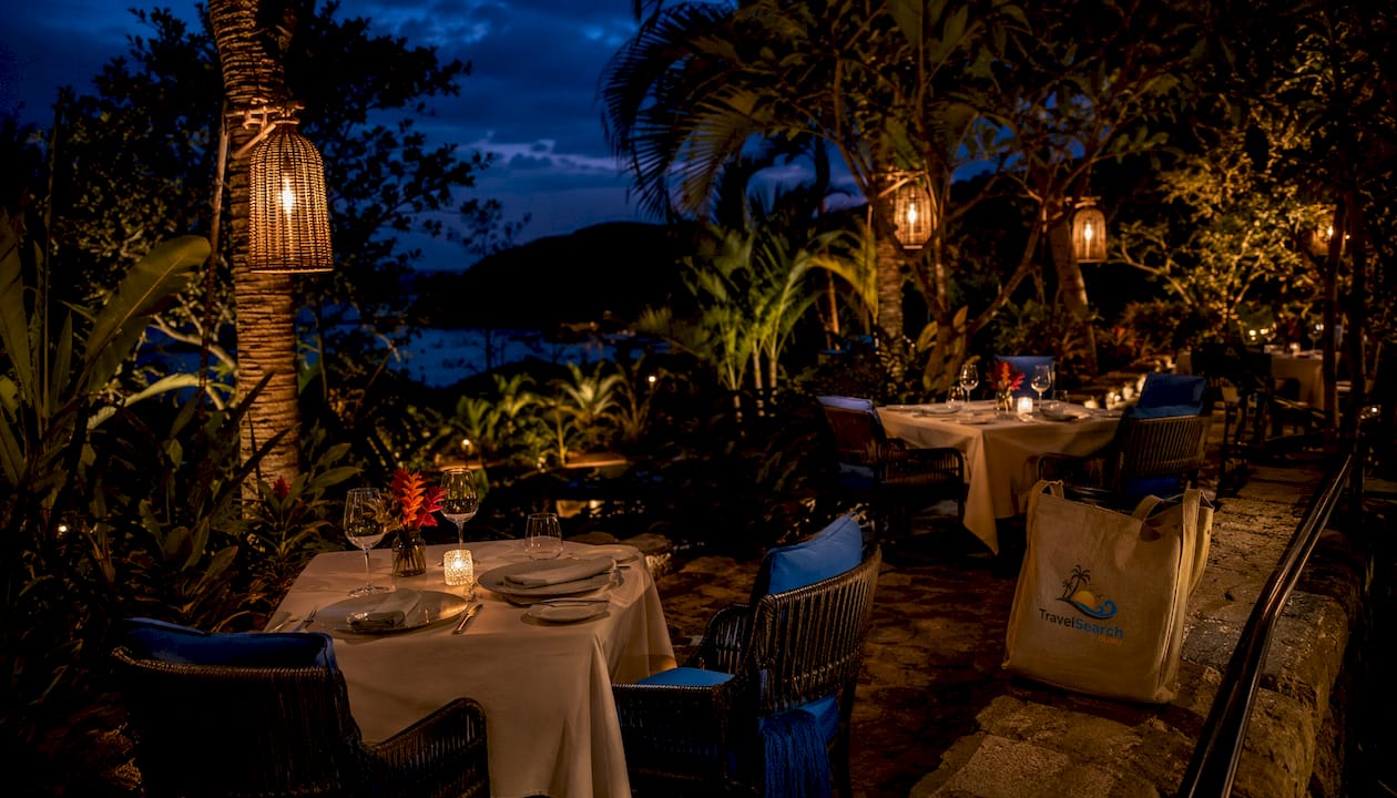 Outdoor evening dining at Secrets Papagayo